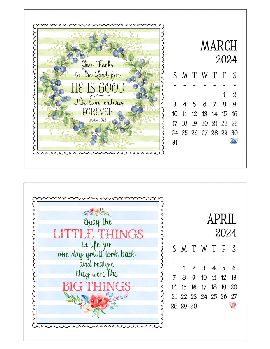 2024 Little Lift Calendar with Easel – Bradbury Lane