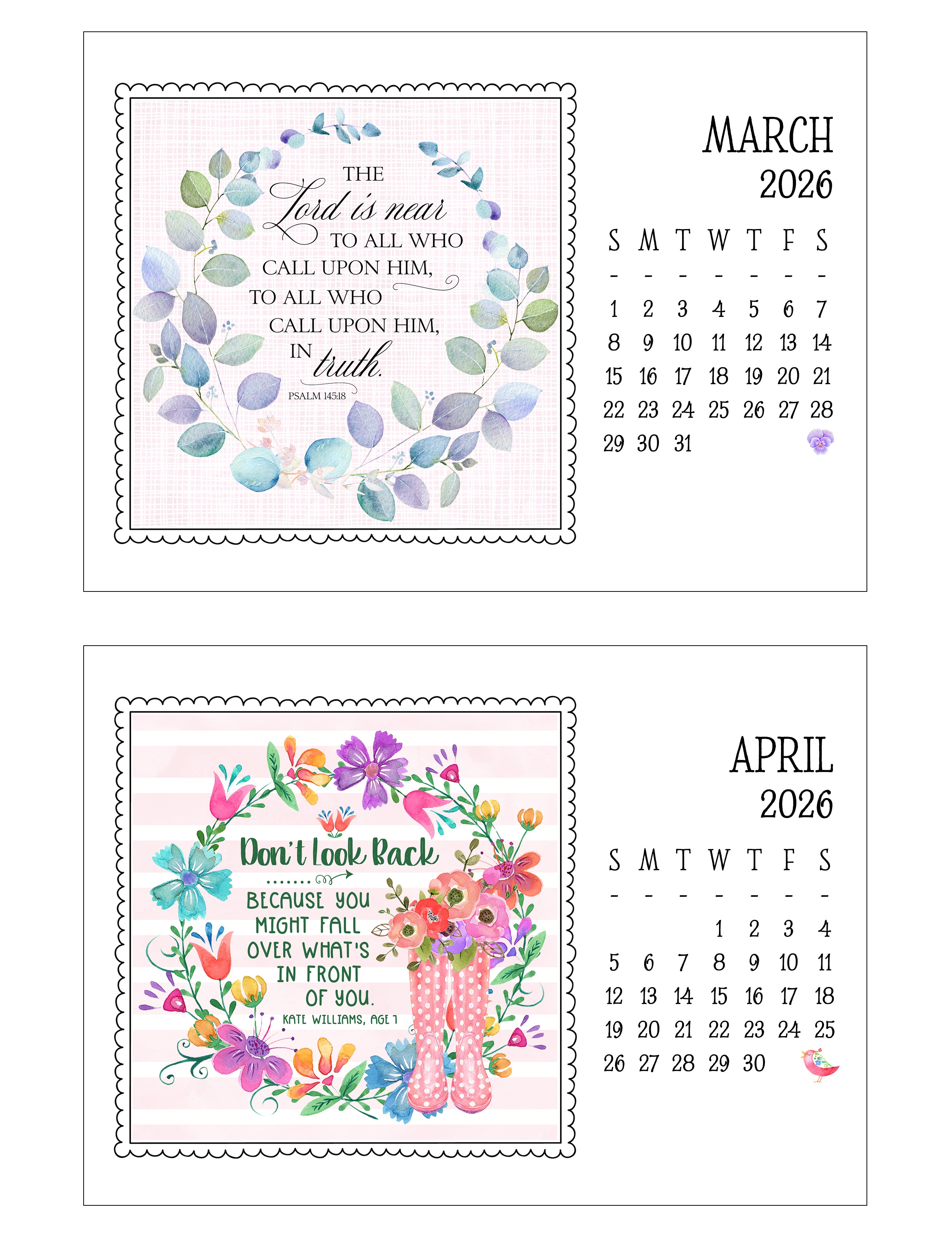 2026 Little Lift Calendar (Refill)