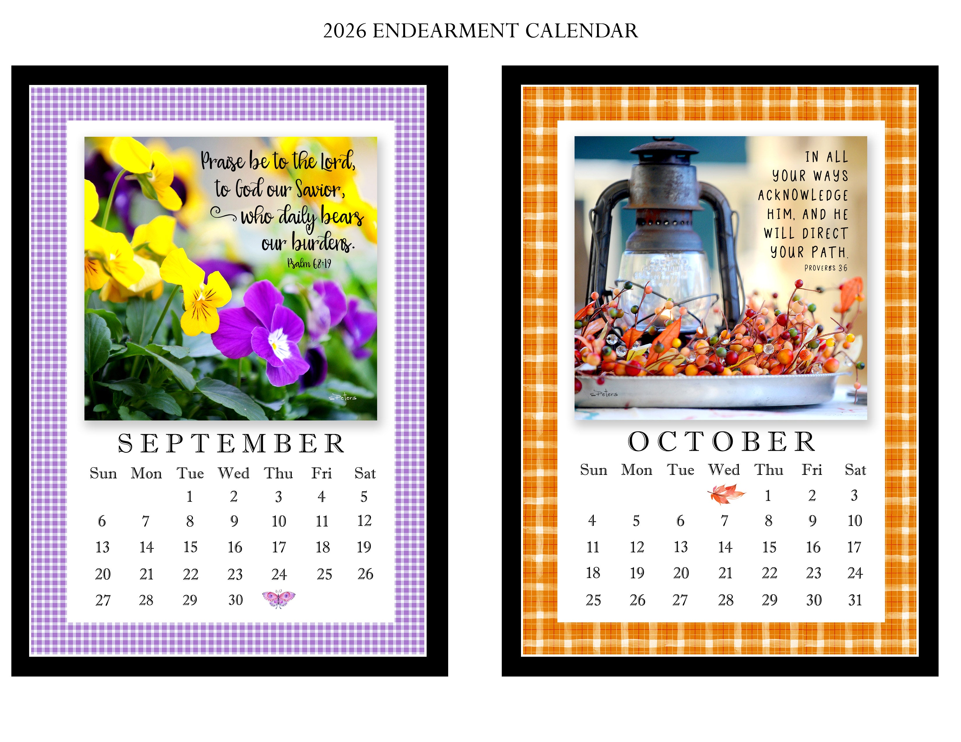 2026 Endearment Calendar with 5x7 Acrylic Frame
