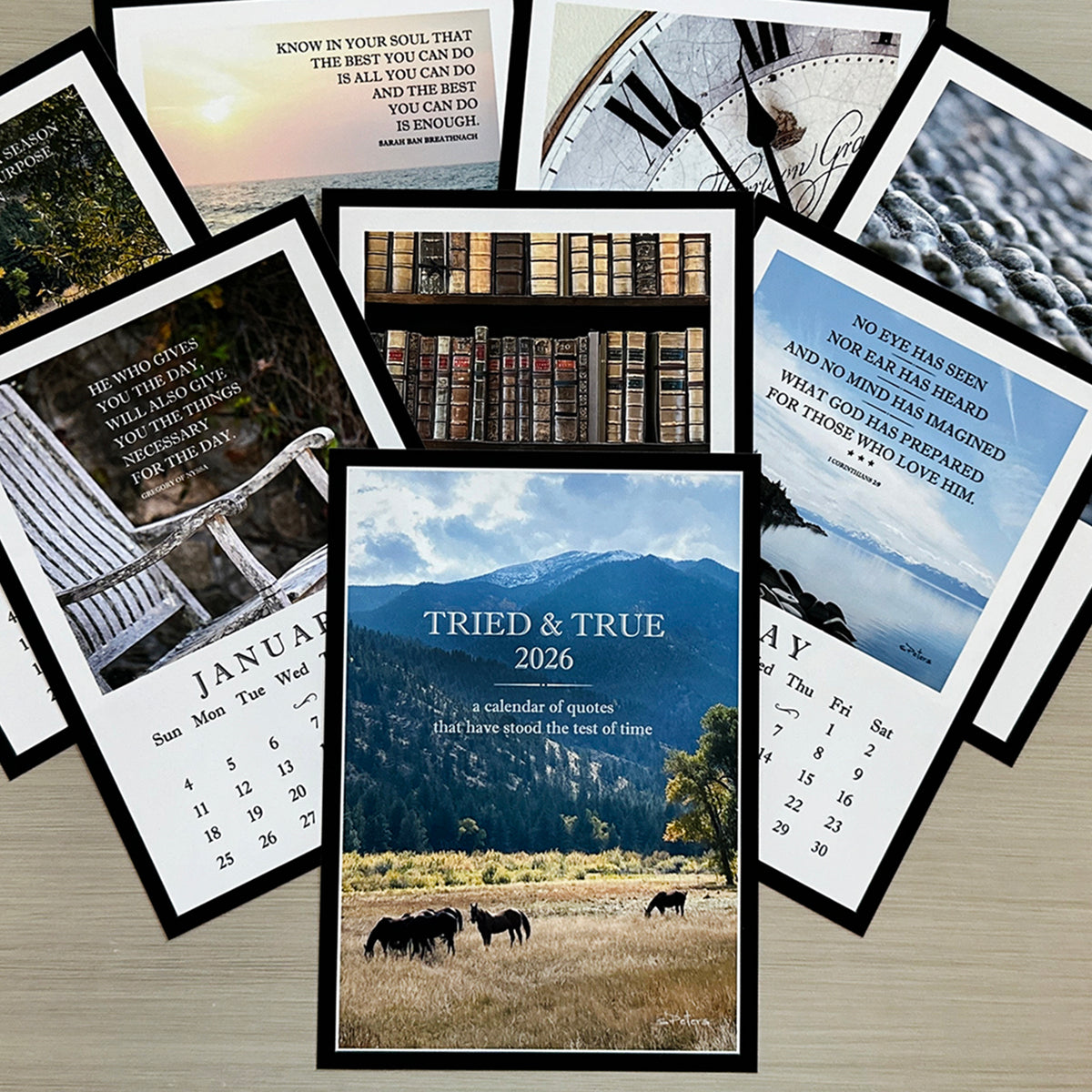 True Calendar 2026 Tried and True Calendar with 5x7 Acrylic Frame – Bradbury Lane