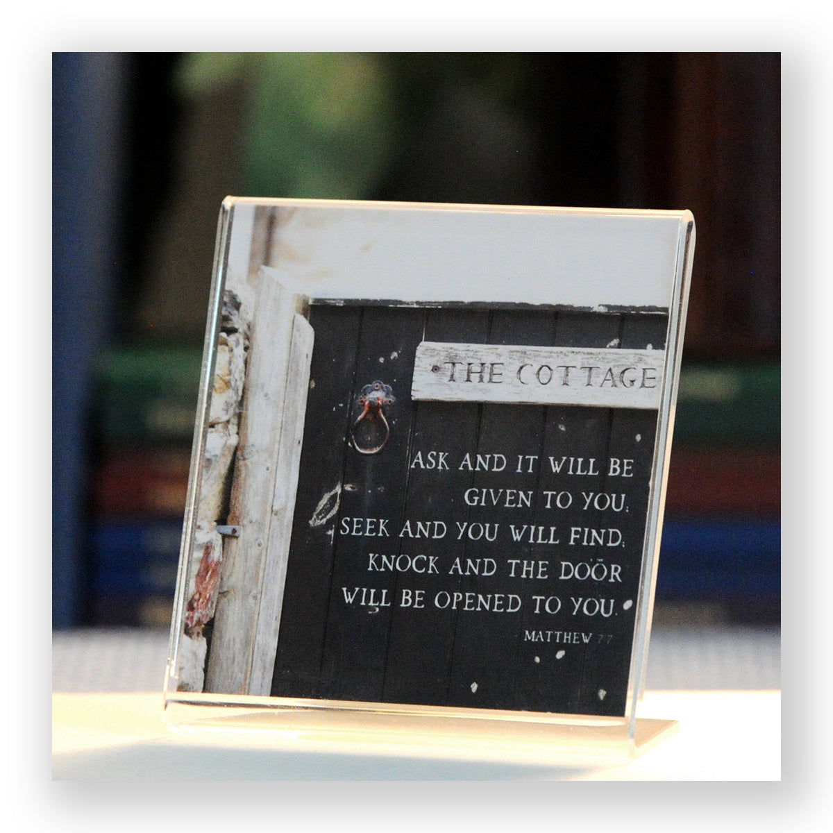 Cottage Gate (Matthew7:7) - Framed Mini Print