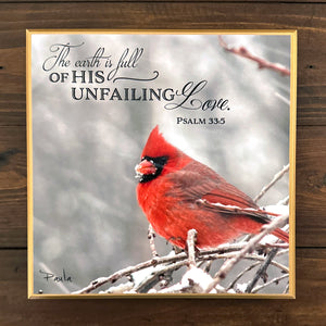 Paula's Redbird - 8x8 Beveled Board