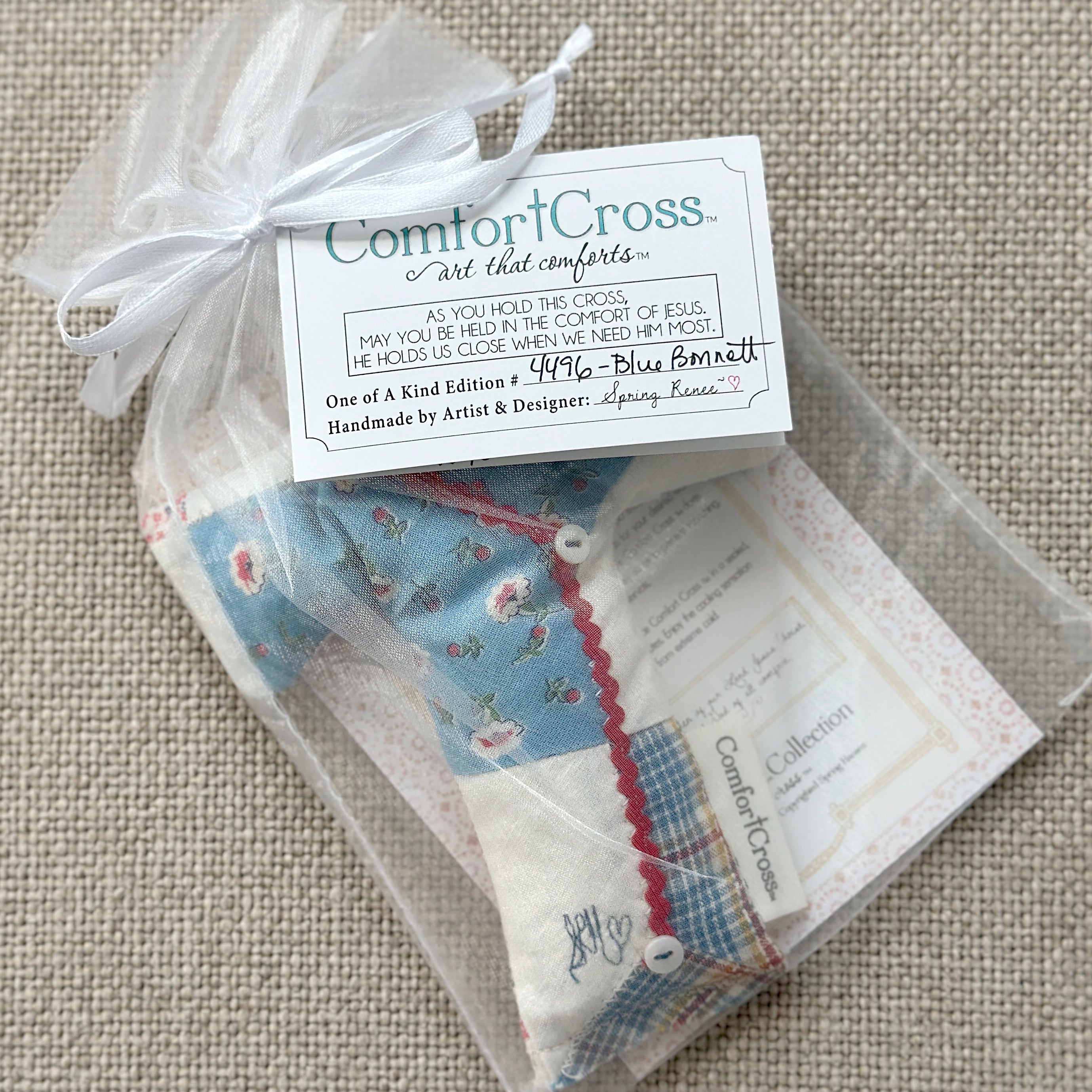 Comfort Cross-Blue Bonnet (Psalm 46:10)