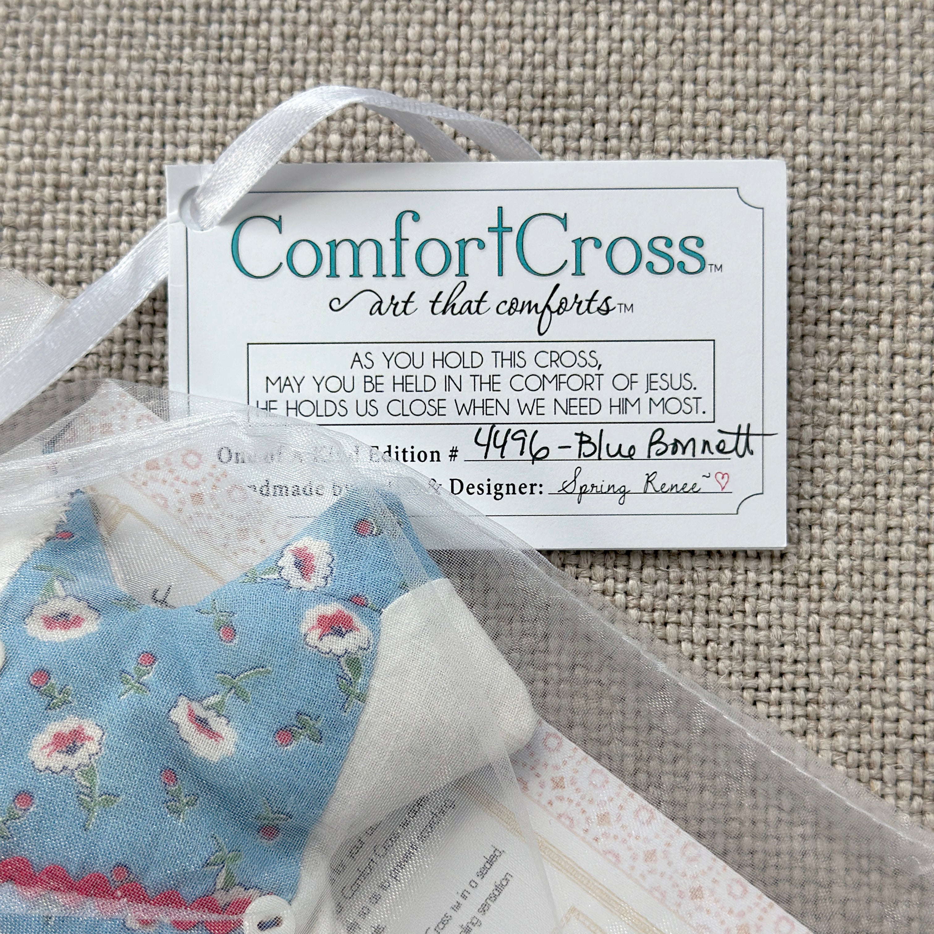 Comfort Cross-Blue Bonnet (Psalm 46:10)