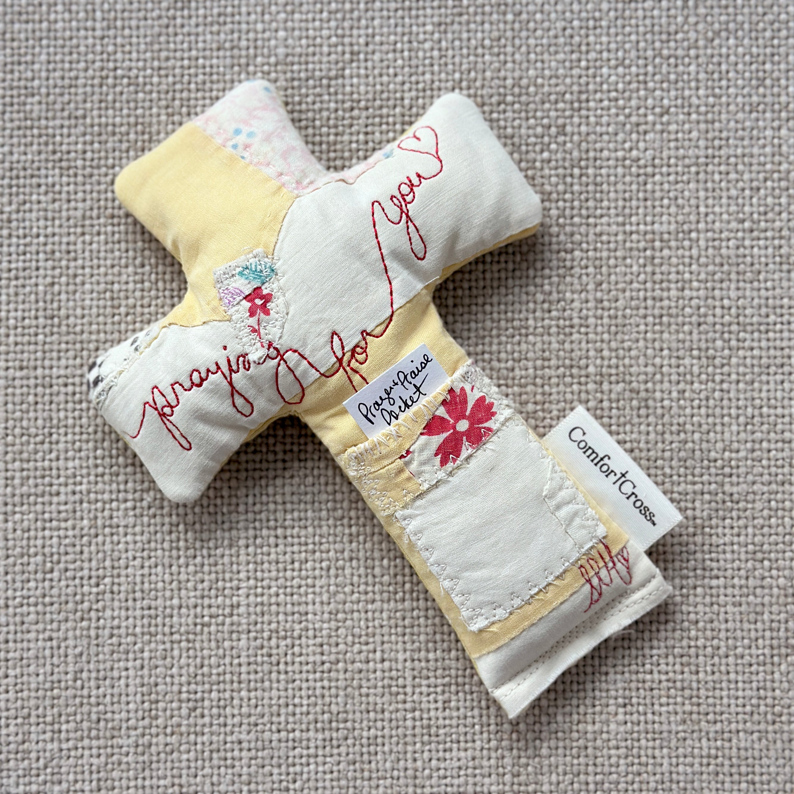 Comfort Cross with Prayer Pocket-Pocket of Prayer (I Peter 3:12) Lavender Scent