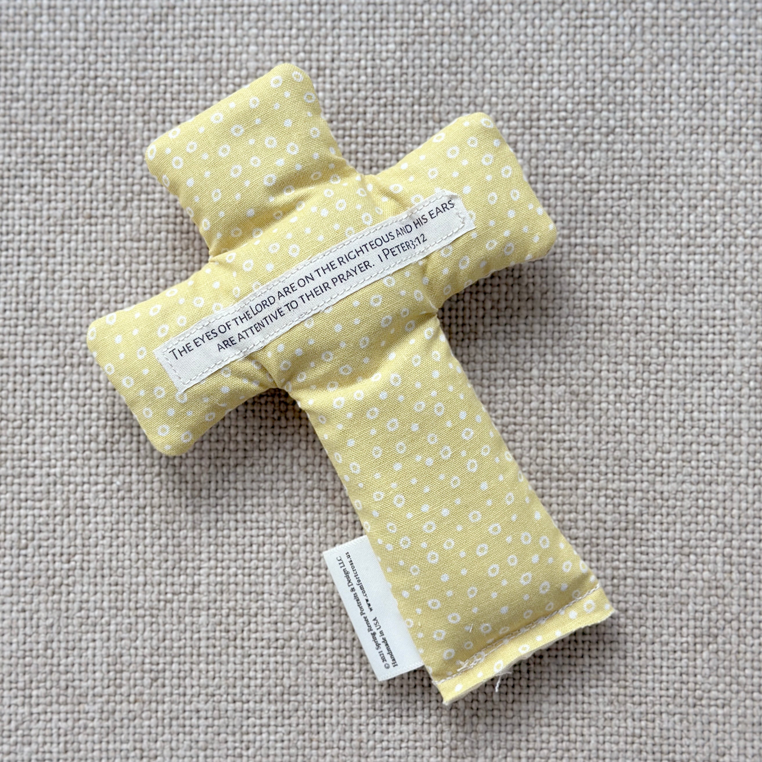 Comfort Cross with Prayer Pocket-Pocket of Prayer (I Peter 3:12) Lavender Scent