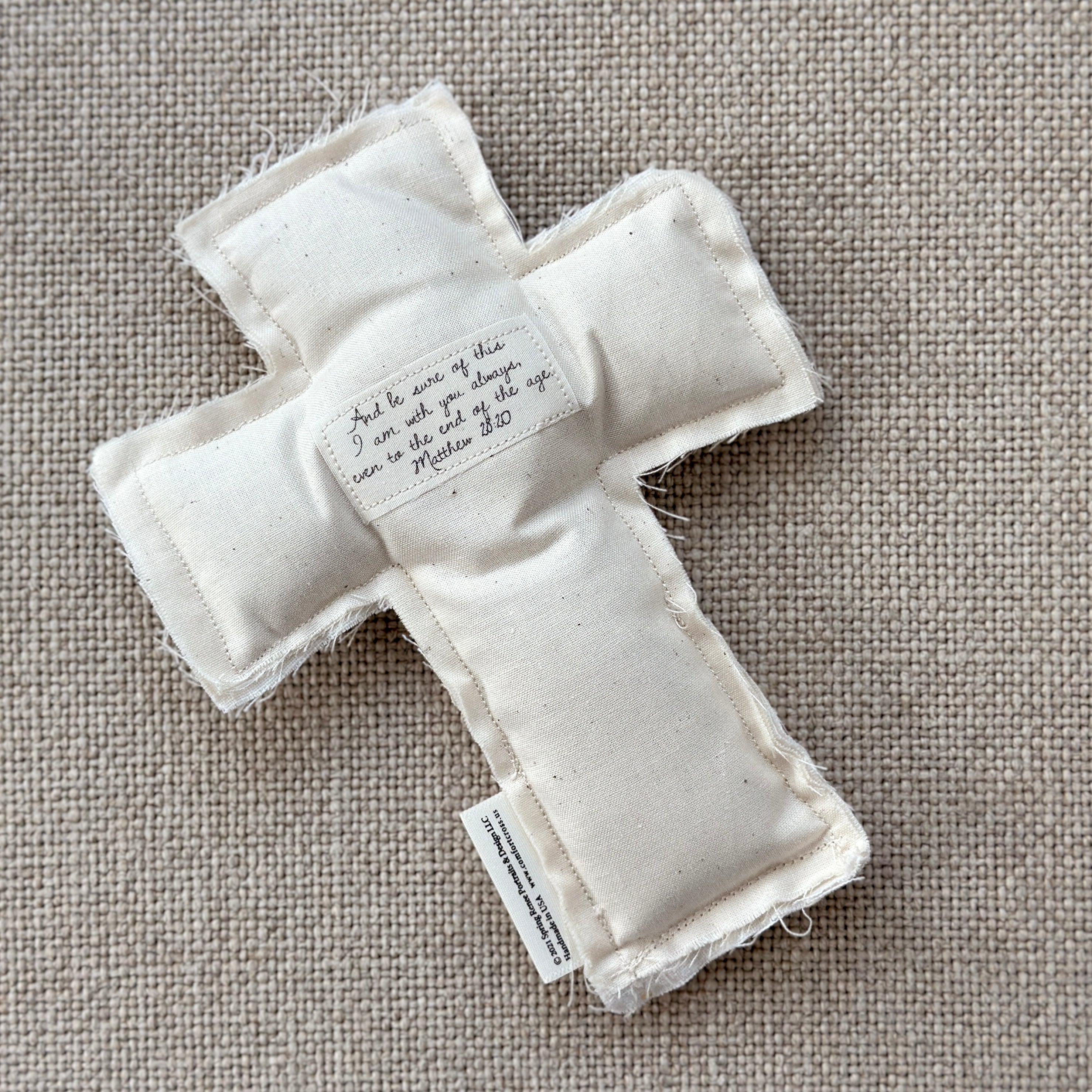 Comfort Cross with Prayer Pocket-Bless the Blue (Matthew 28:20) Lavender Scent