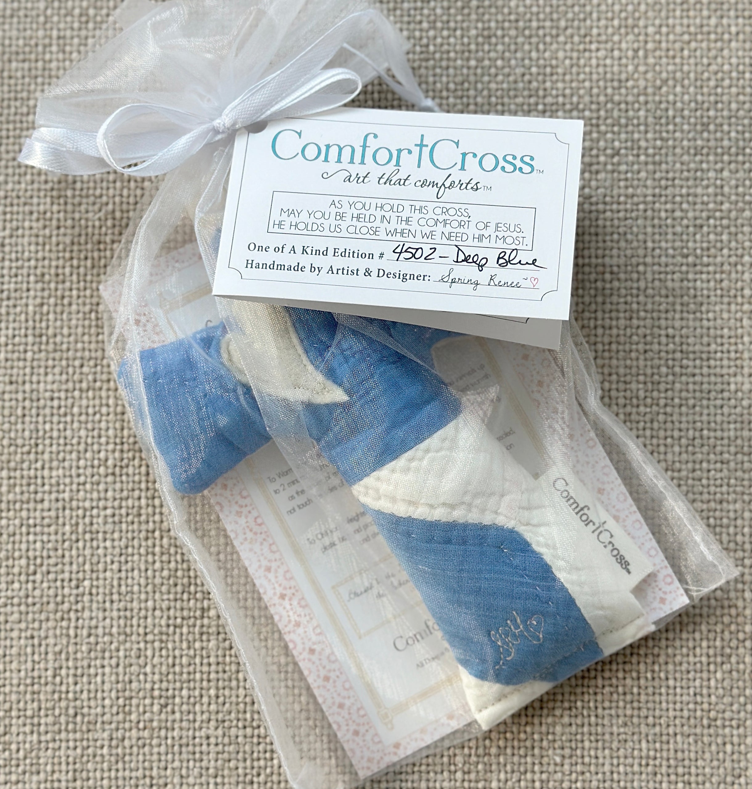 Comfort Cross-Deep Blue (Psalm 103:22) Lavender Scent