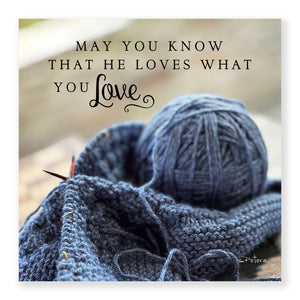 Knitting in Blue - Frameable Print