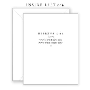 Never Alone (Hebrews 13:5b) - Praying for You Card