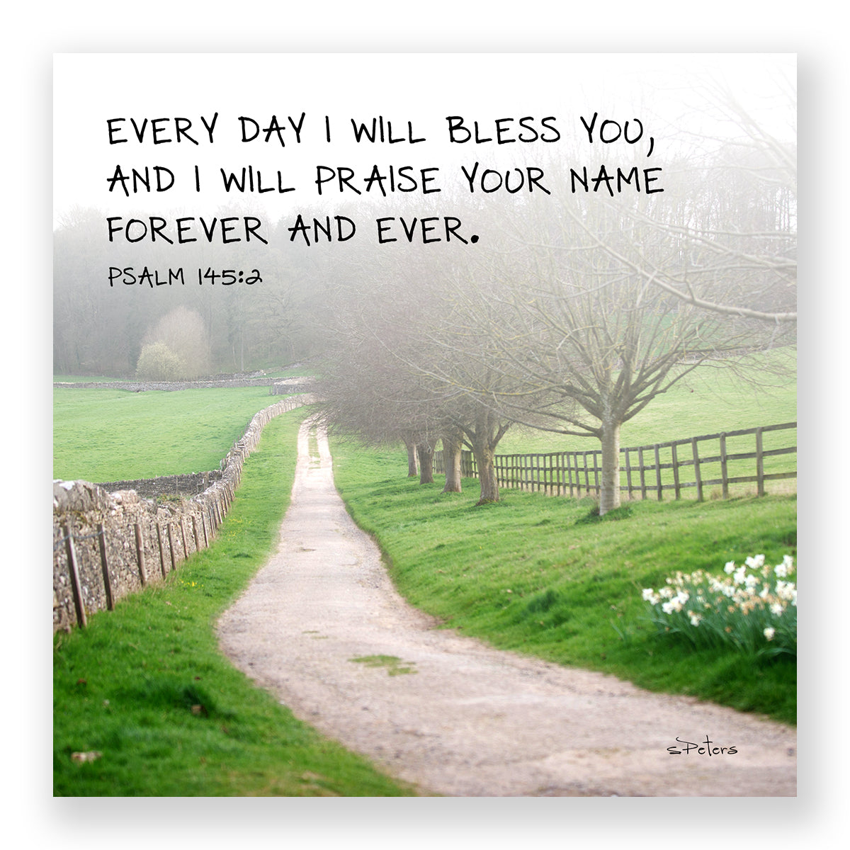 Psalm 145:02 - Cotswold Evening Walk - Mini Print