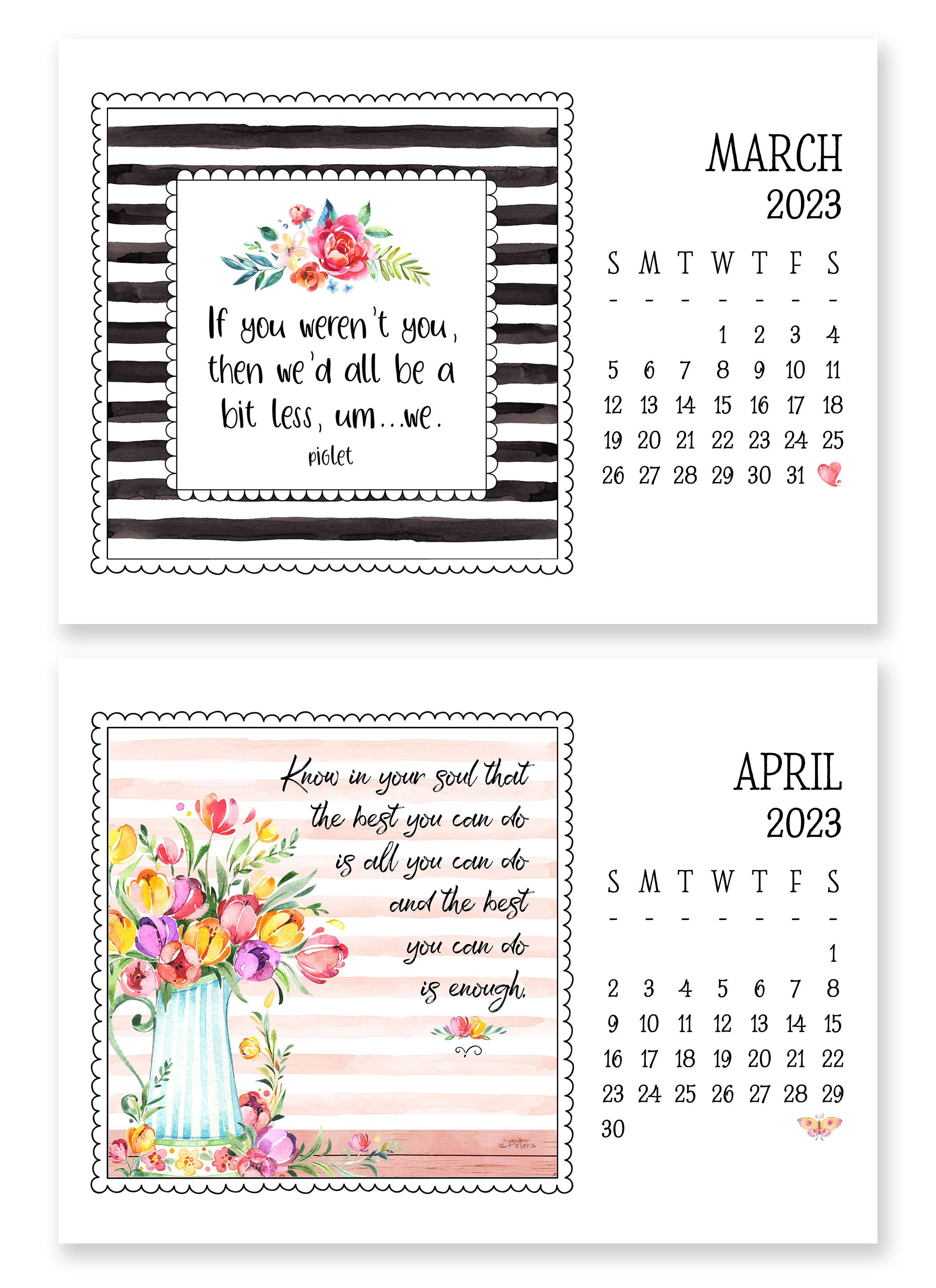 2023 Little Lift Calendar with Easel