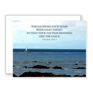 Afternoon Sail (Psalm 103:5) - Encouragement Card (Blank)