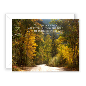 Autumn Afternoon (Psalm 37:23) - Encouragement Card (Blank)