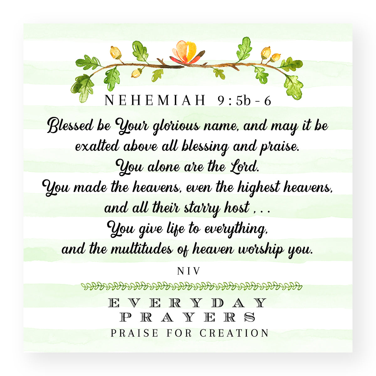 Blessed Be Your Name (Nehemiah 9:5b-6) - Mini Print