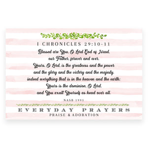 Blessed Are You (I Chronicles 29:10-11) - Everyday Prayer Card