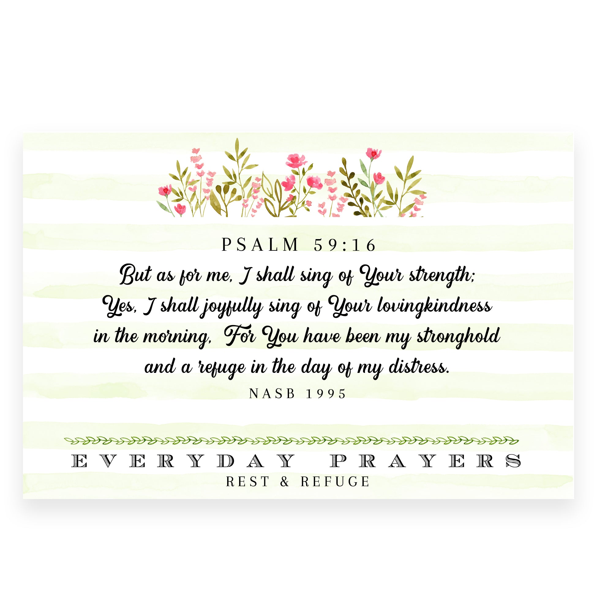 But As For me (Psalm 59:16) - Everyday Prayer Card