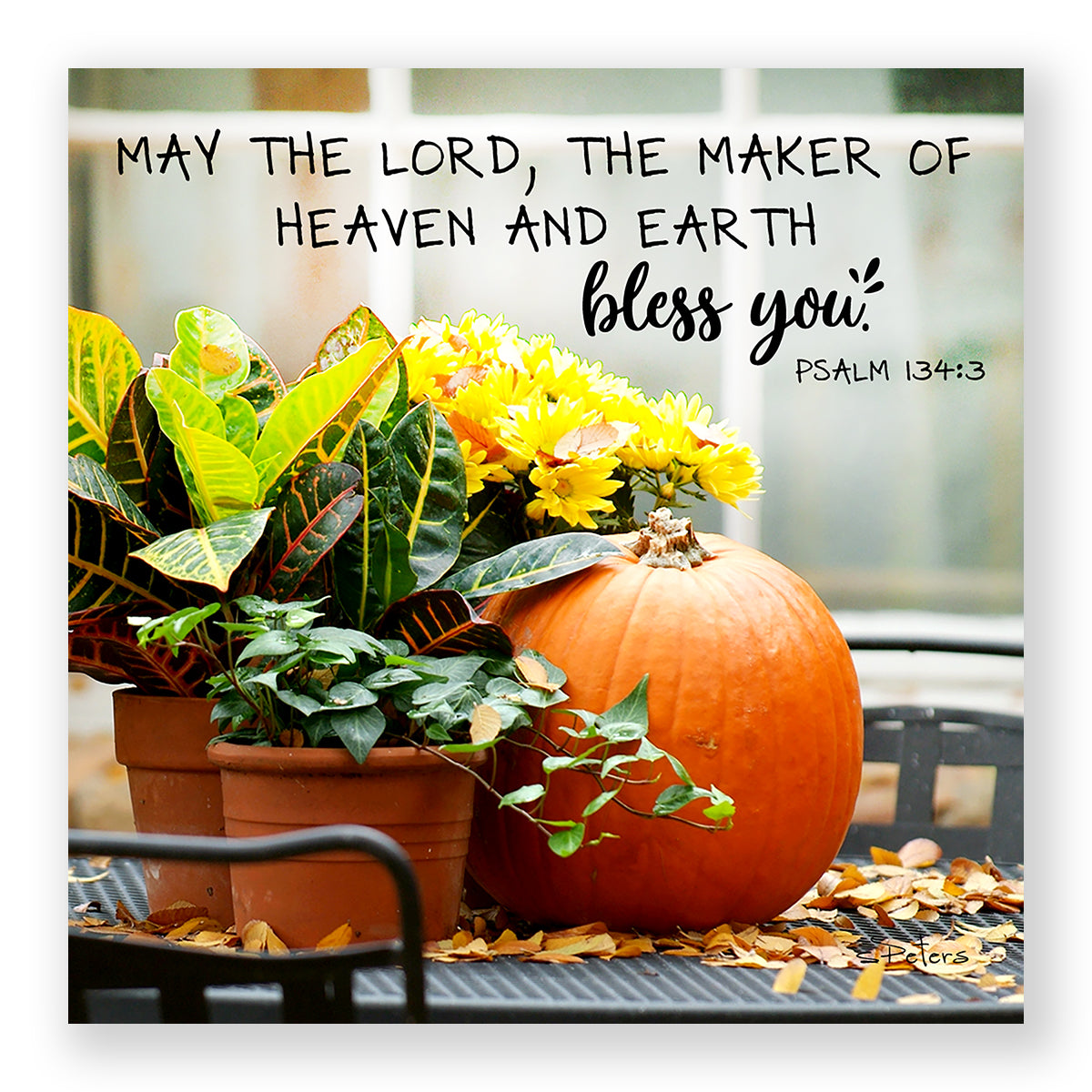 Crotons and Mums (Psalm 134:3) - Frameable Print