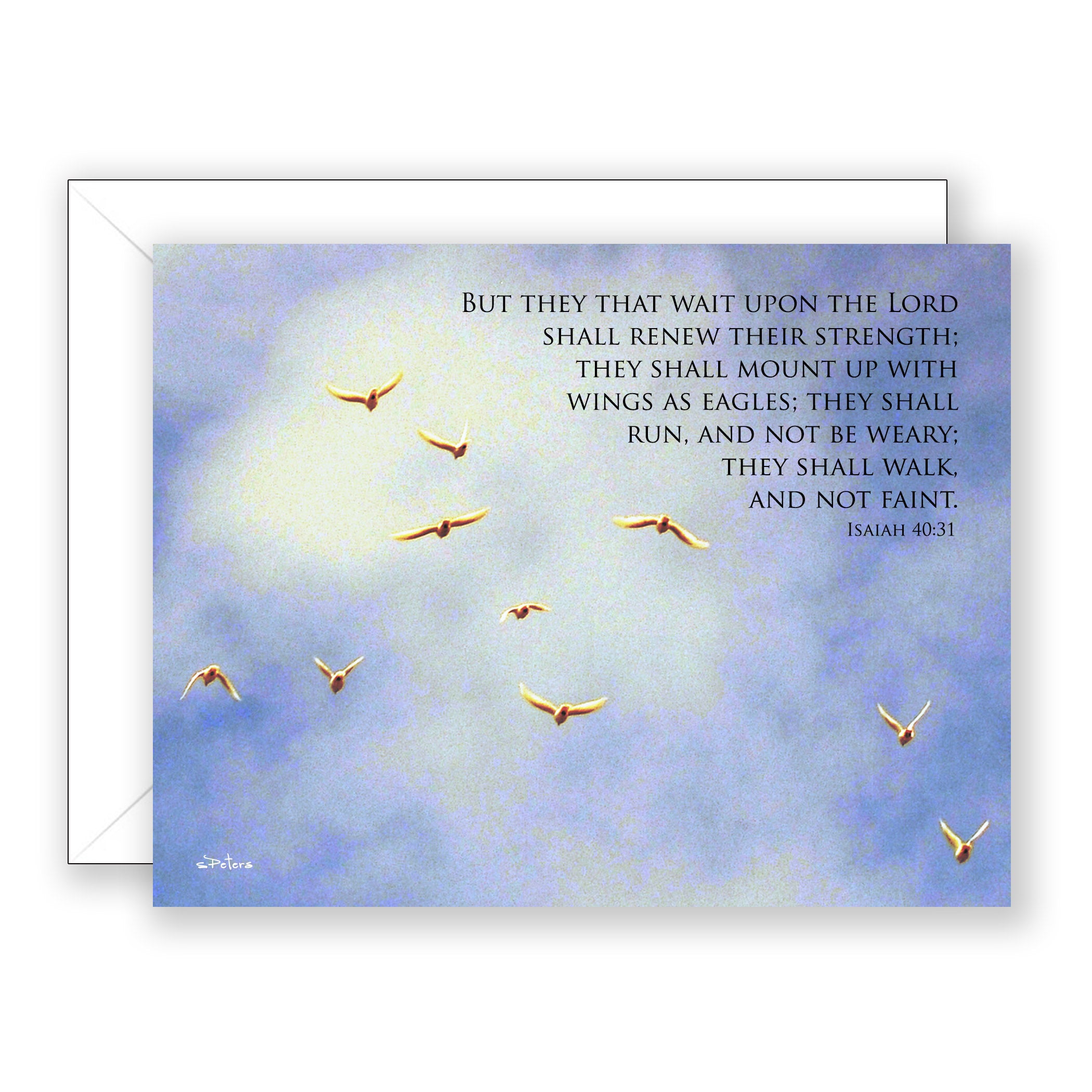 Dove Flight (Isaiah 40:31) - Encouragement Card (Blank)