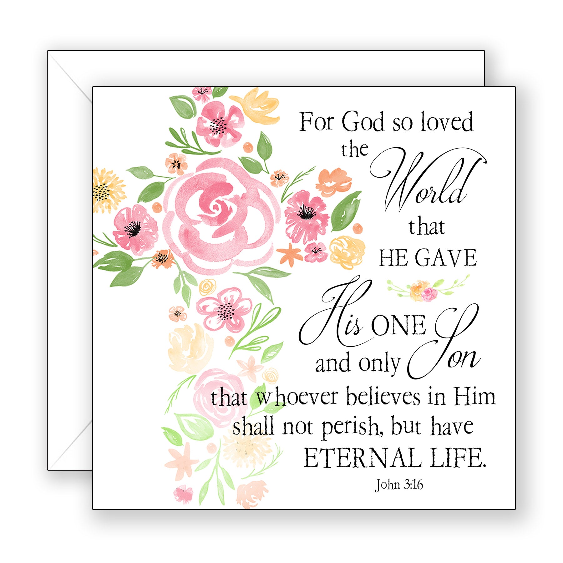 For God So Loved (John 3:16) - Encouragement Card