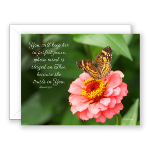 Georgia Butterfly (Isaiah 26:3) - Encouragement Card (Blank)