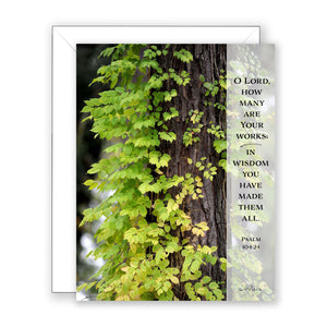 Green Grace (Psalm 104:24) - Encouragement Card (Blank)
