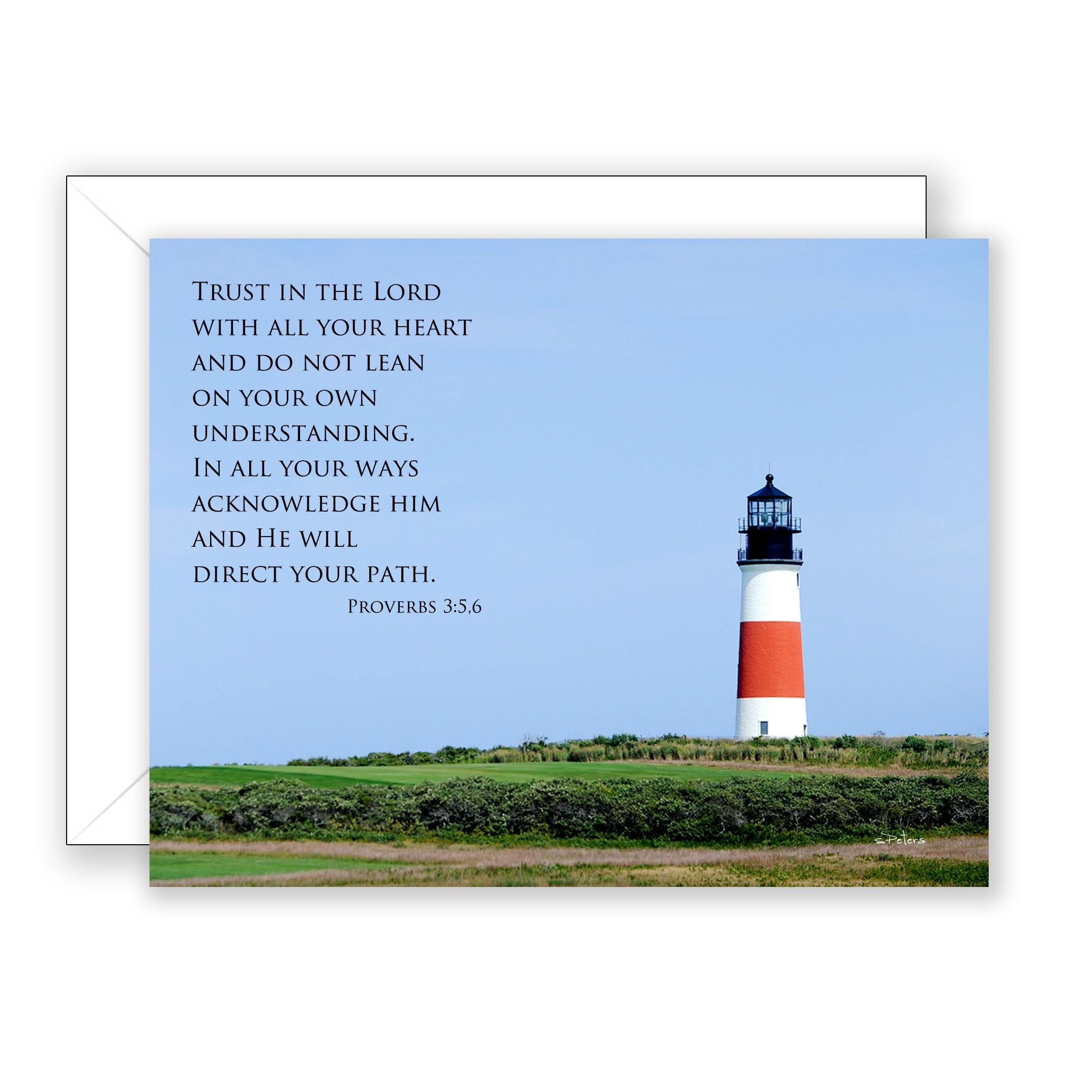 Guiding Light (Proverbs 3:5,6) - Encouragement Card (Blank)