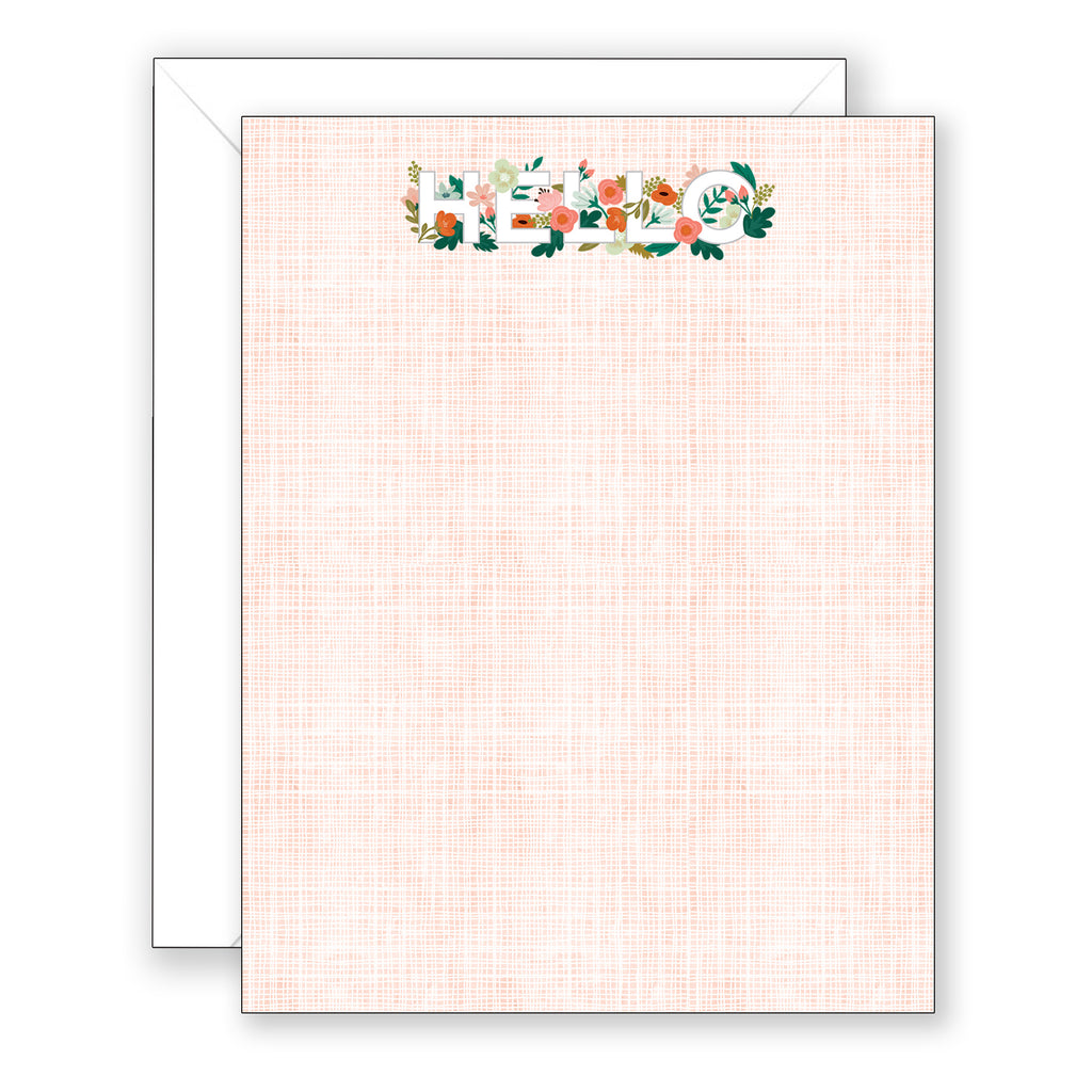 Hello Peach Linen Flat Boxed Notes – Bradbury Lane