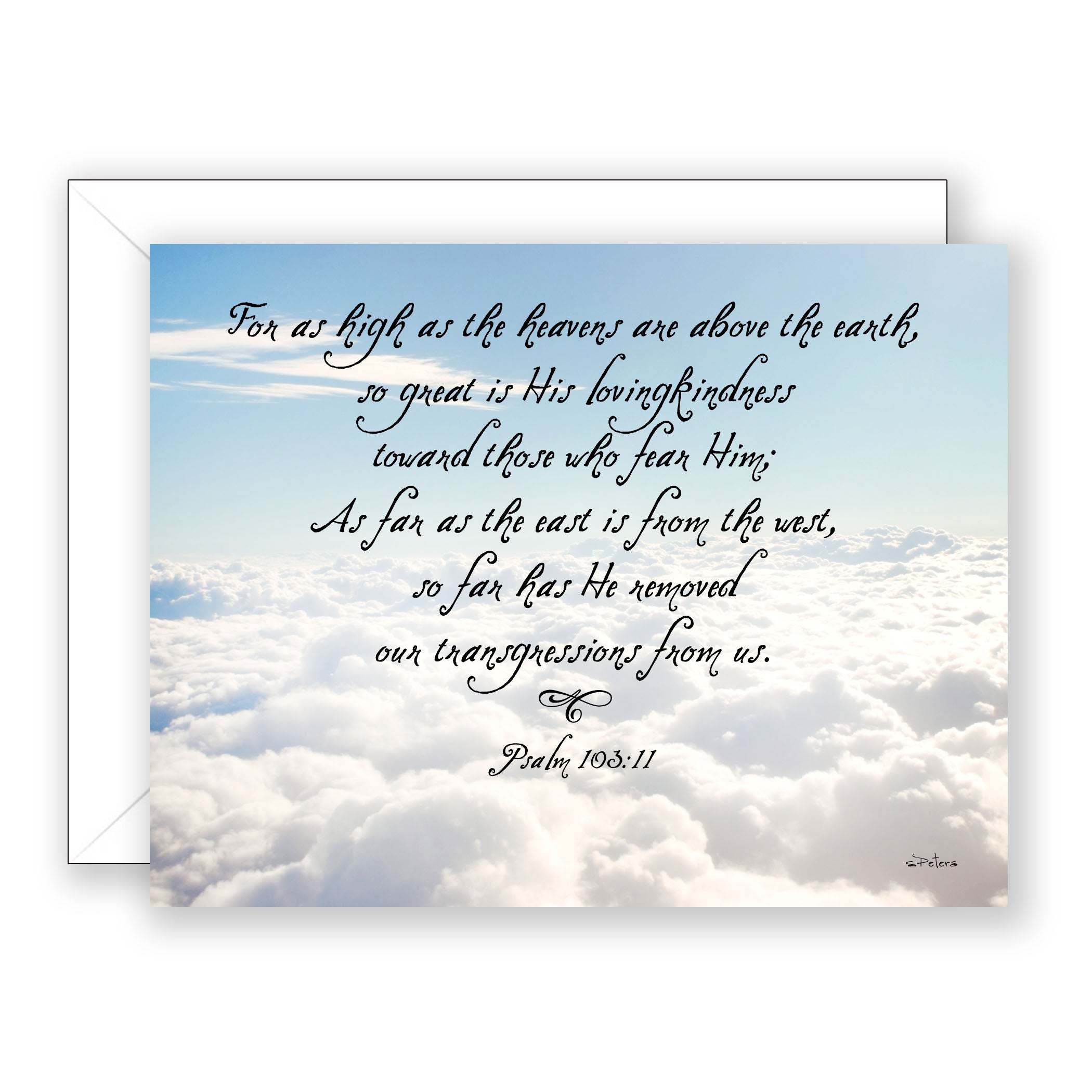 Highest Heaven (Psalm 103: 11,12) - Encouragement Card (Blank)