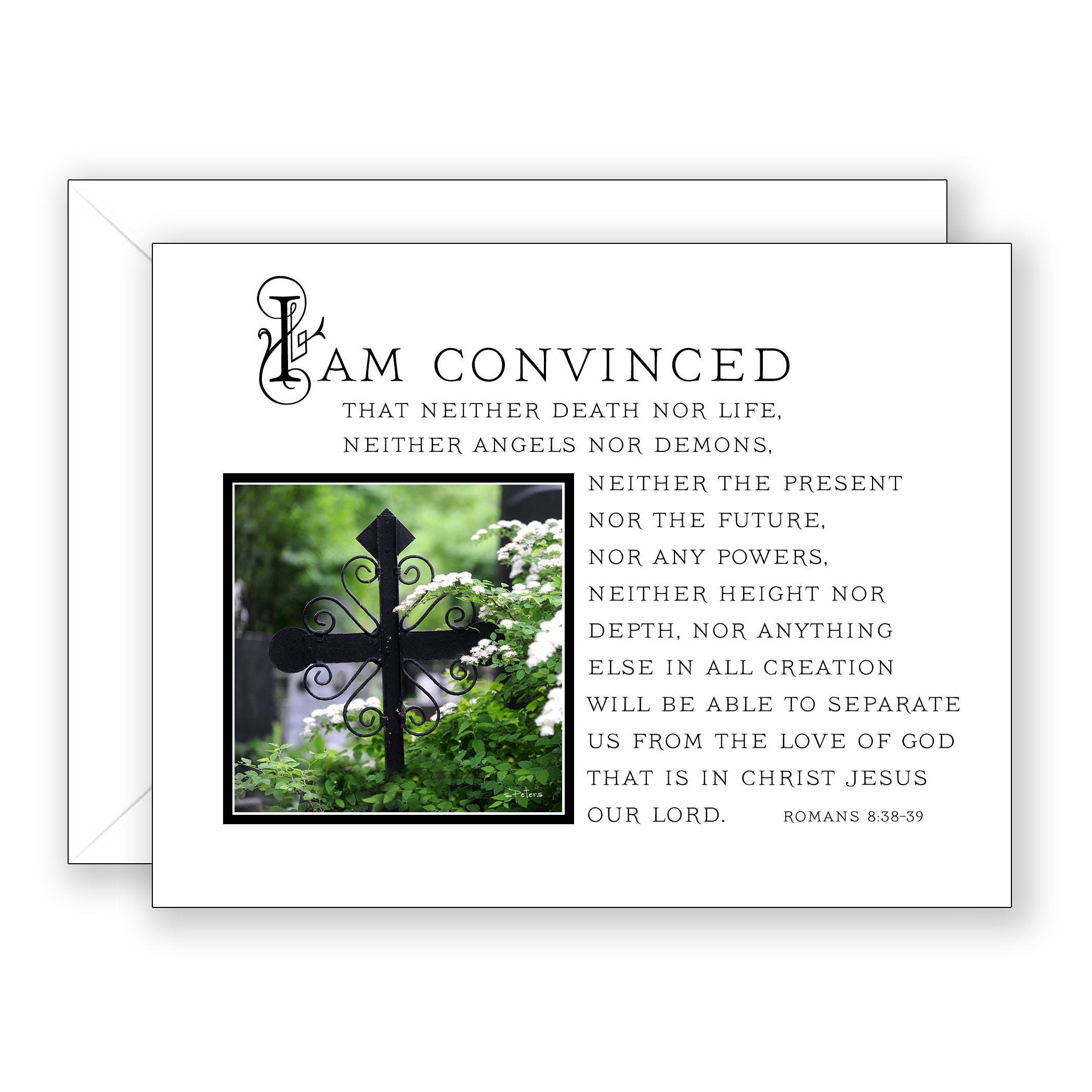 Iron Cross in the Garden (Romans 8:38-39) - Thinking of You Card