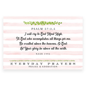 I Will Cry To God Most High (Psalm 57: 2,5) - Everyday Prayer Card