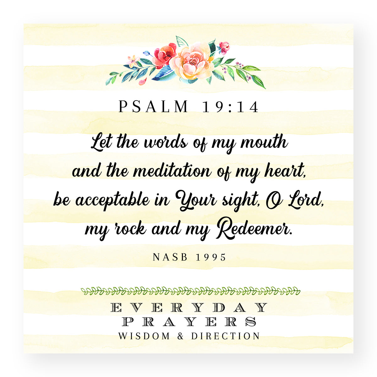 Let The Words Of My Mouth (Psalm 19:14) - Mini Print