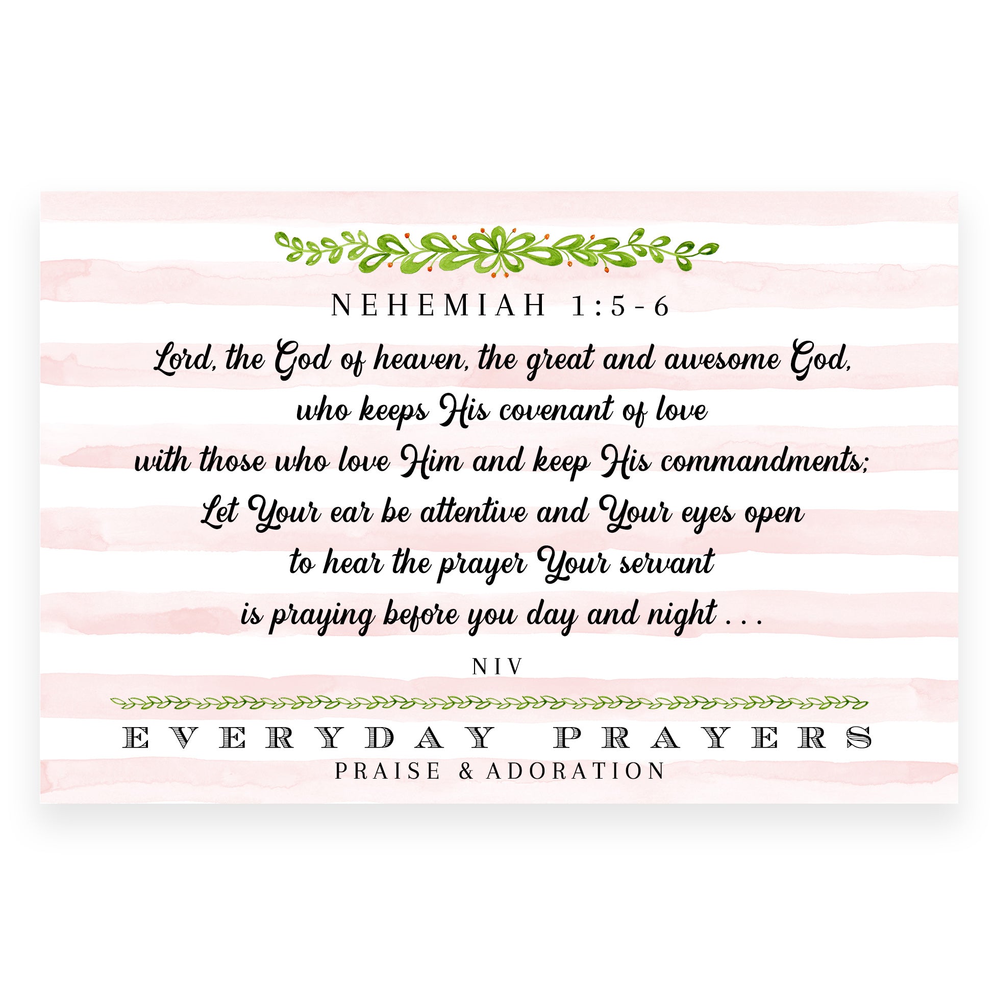 Lord, the God of Heaven (Nehemiah 1:5-6) - Everyday Prayer Card