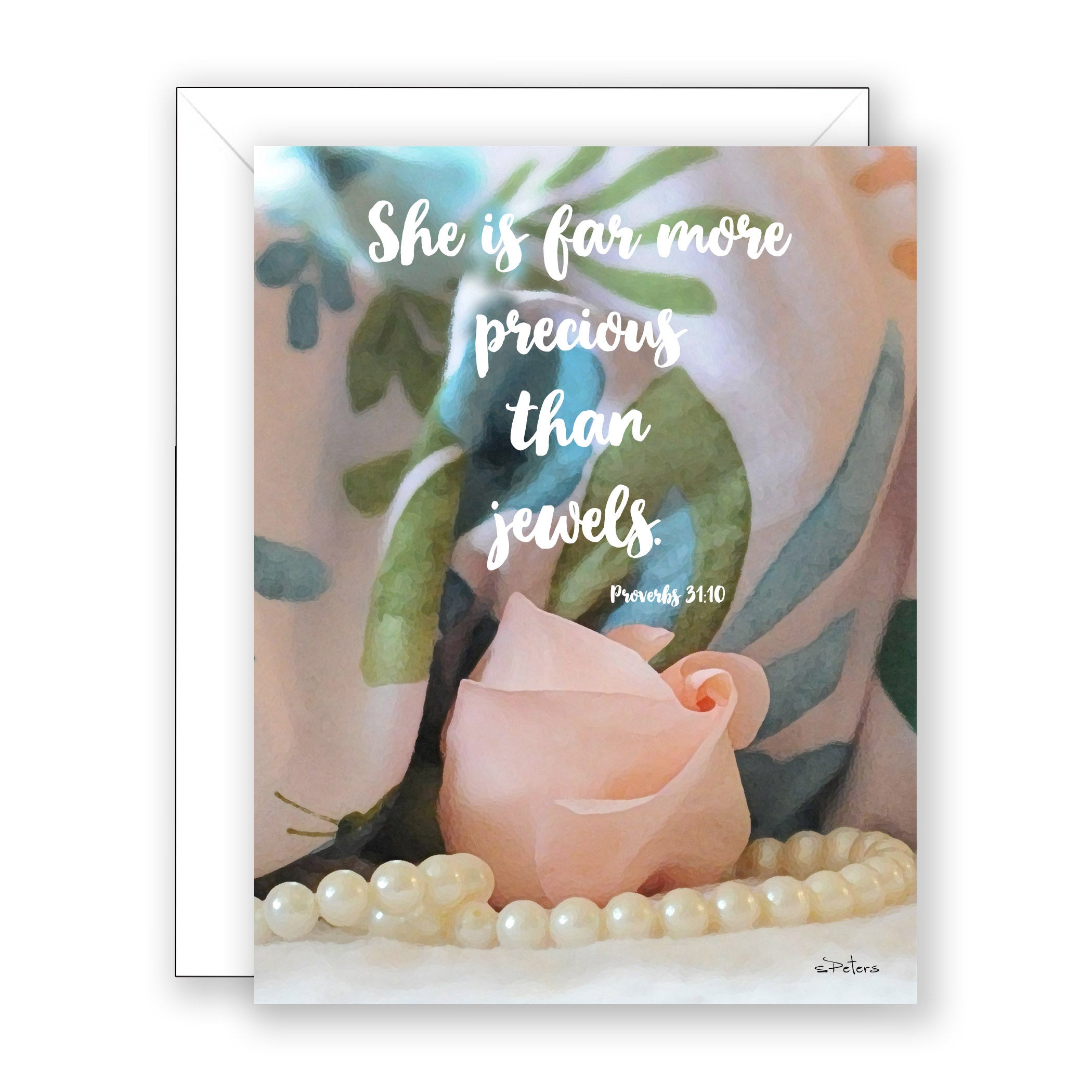 More Precious (Proverbs 31:10) - Encouragement Card (Blank)