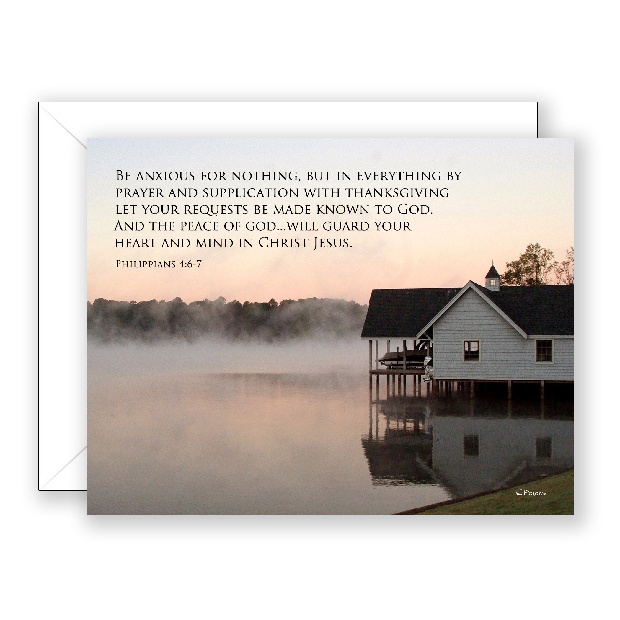 Morning Mist (Philippians 4:6-7) - Encouragement Card (Blank)