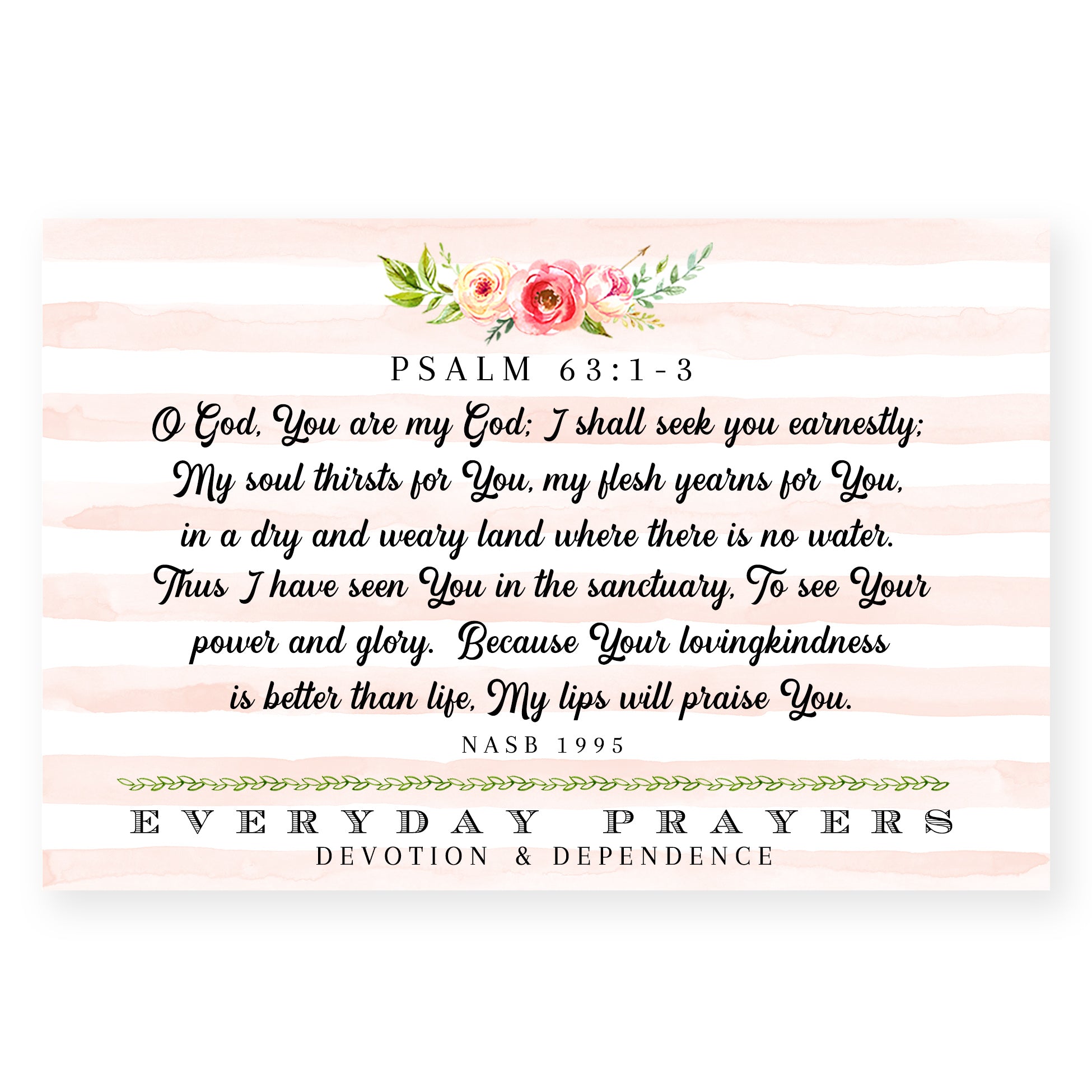 O God, You Are My God (Psalm 63: 1-3) - Everyday Prayer Card