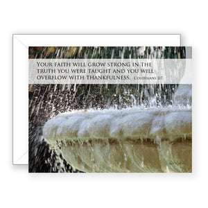 Overflowing ( Colossians 2:7) - Encouragement Card (Blank)