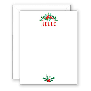 Red Berry Hello Flat Boxed Notes