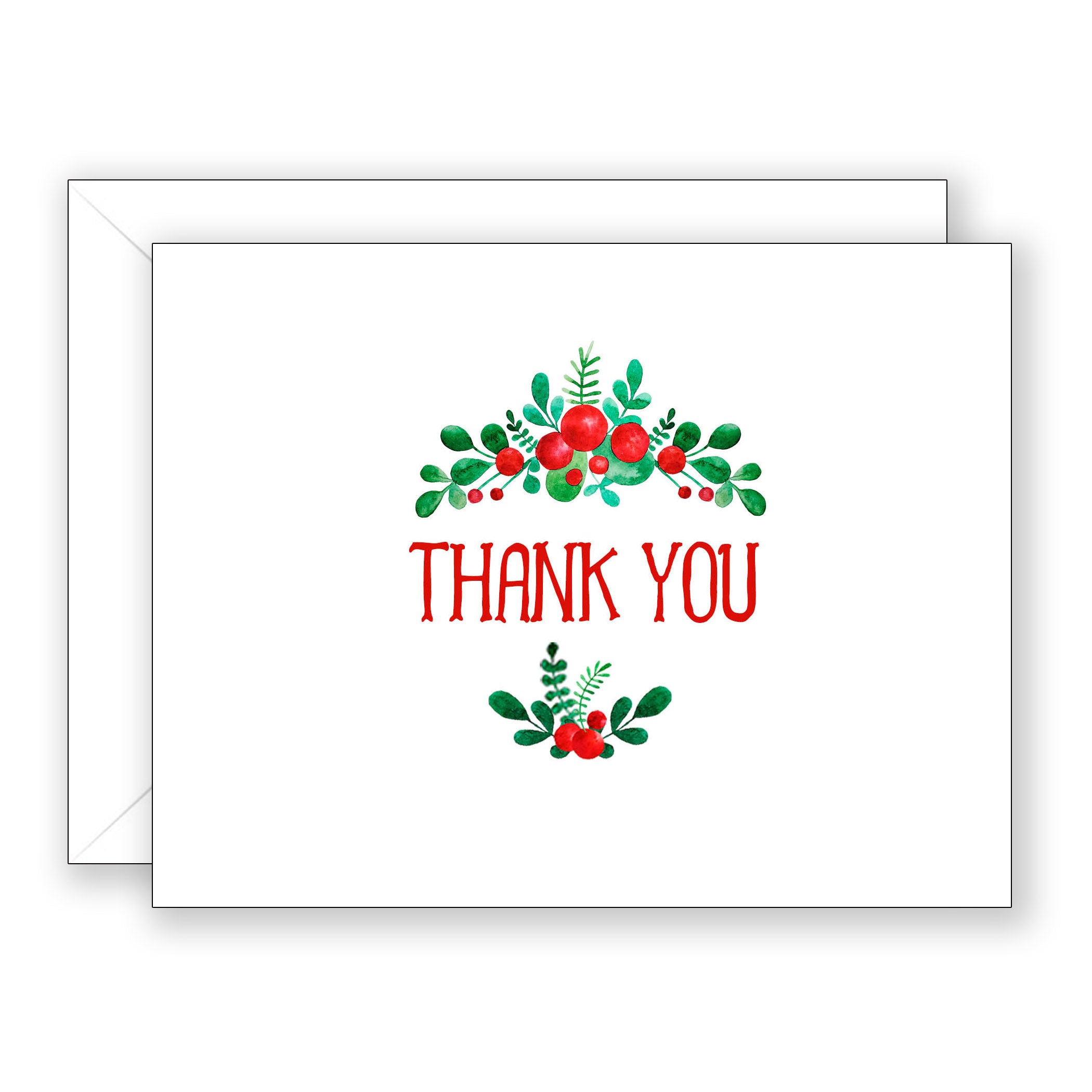 Red Berry Thank You Folded Boxed Notes