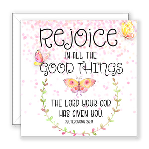 Rejoice In All (Deuteronomy 26:11) - Encouragement Card