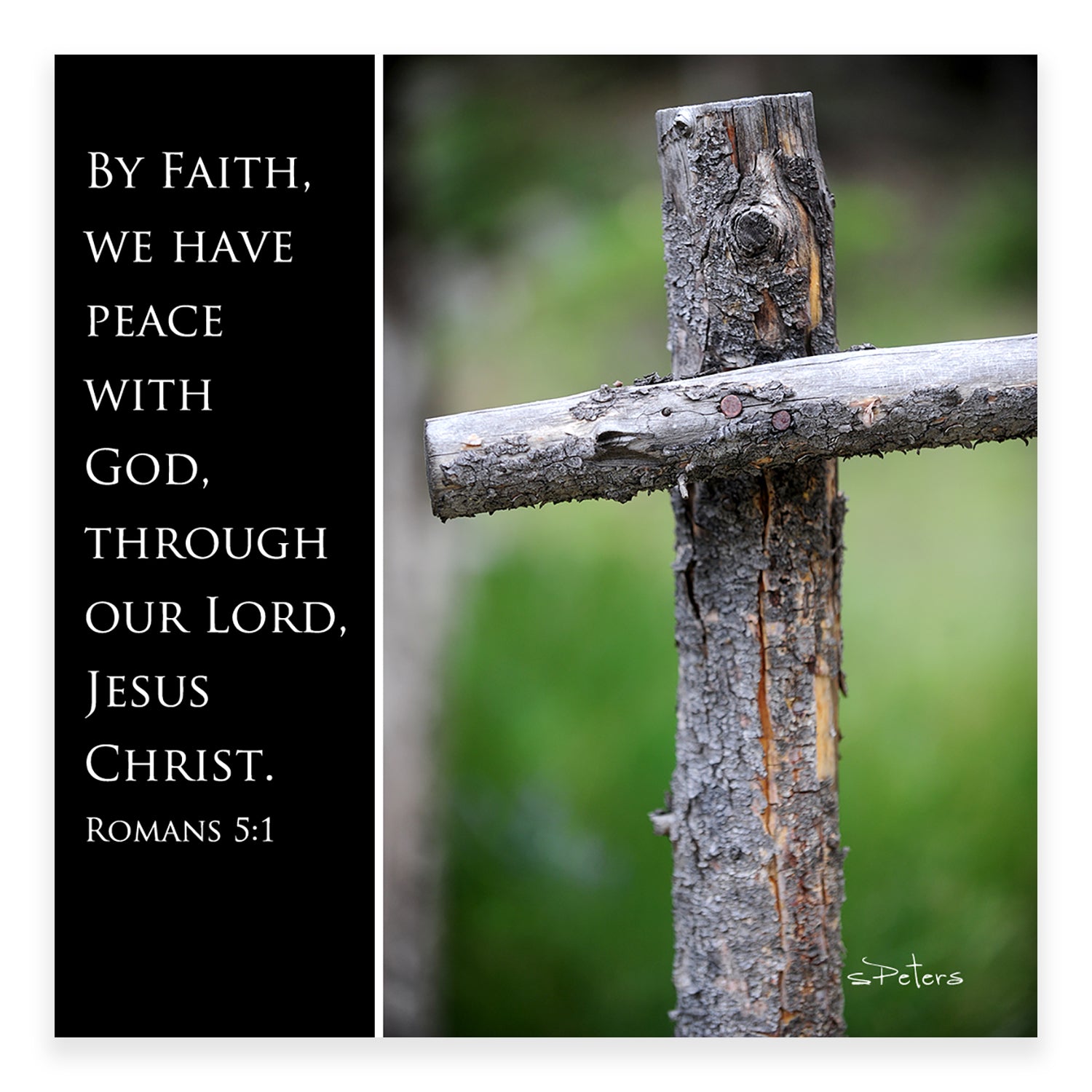 Rugged Cross (Romans 5:1) - Mini Print