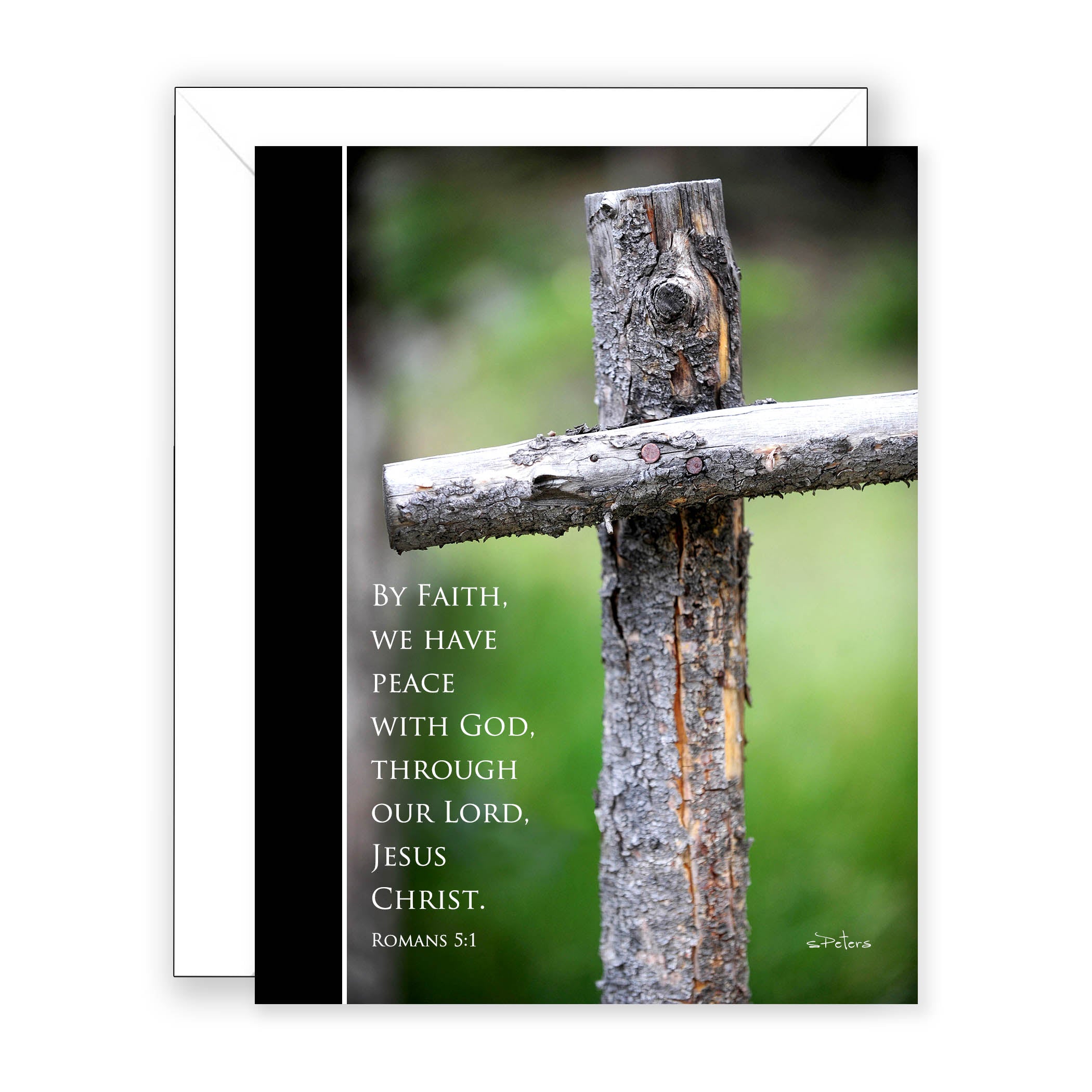 Rugged Cross (Romans 5:1) - Encouragement Card (Blank)