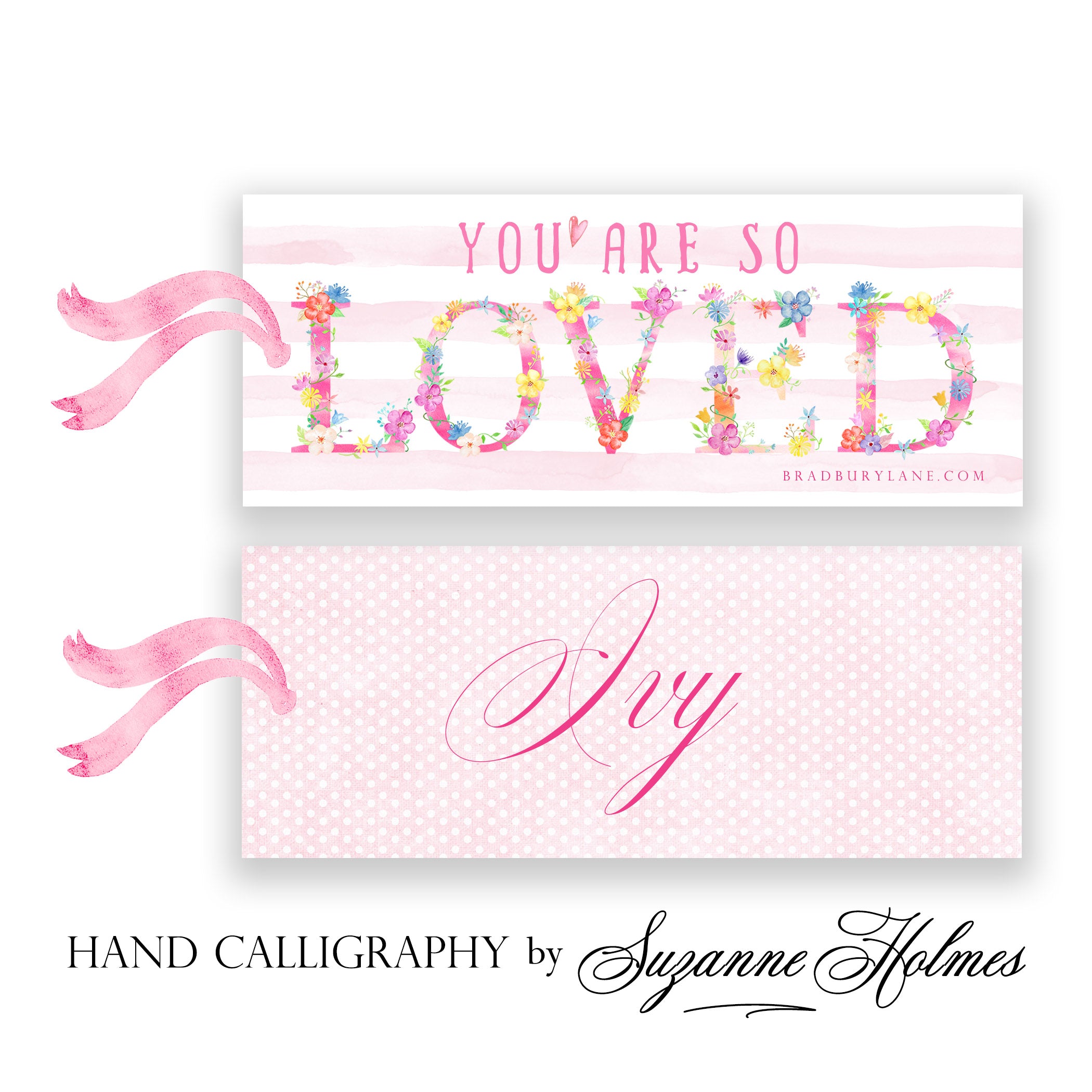 So Loved - Personalized Bookmark w/Ribbon