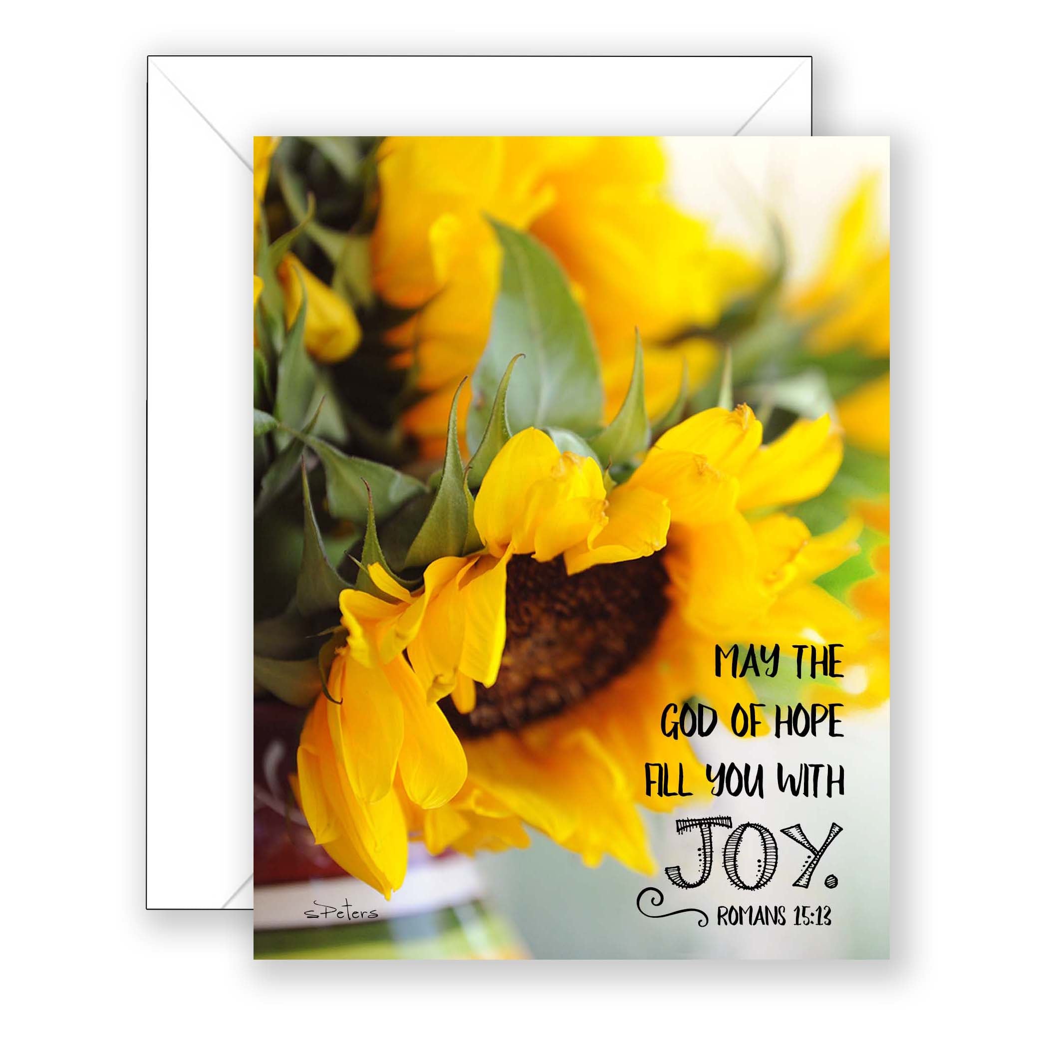 Sunflower Sunday (Romans 15:13) - Encouragement Card (Blank)