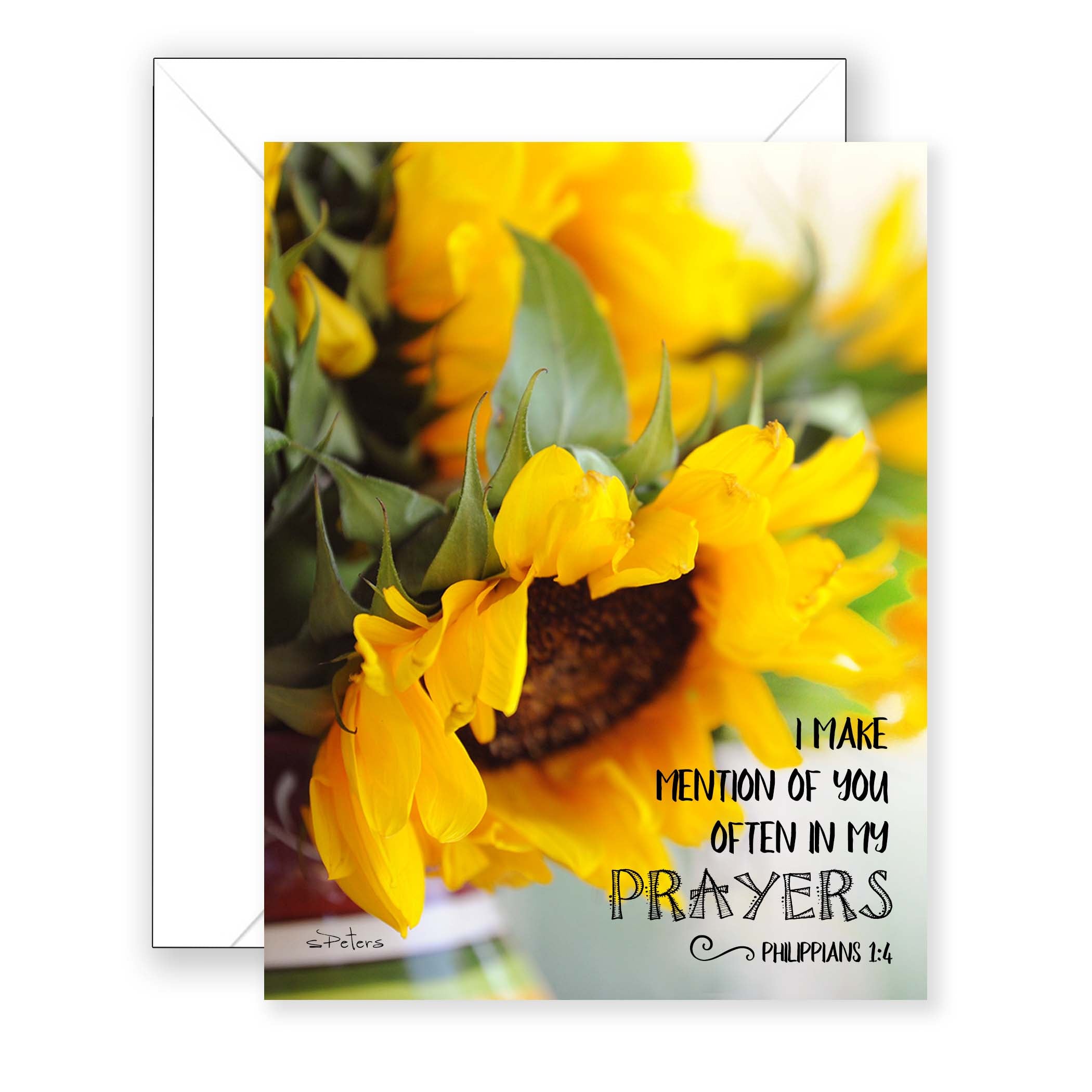 Sunflower Sunday (Phil 1:4) - Encouragement Card (Blank)