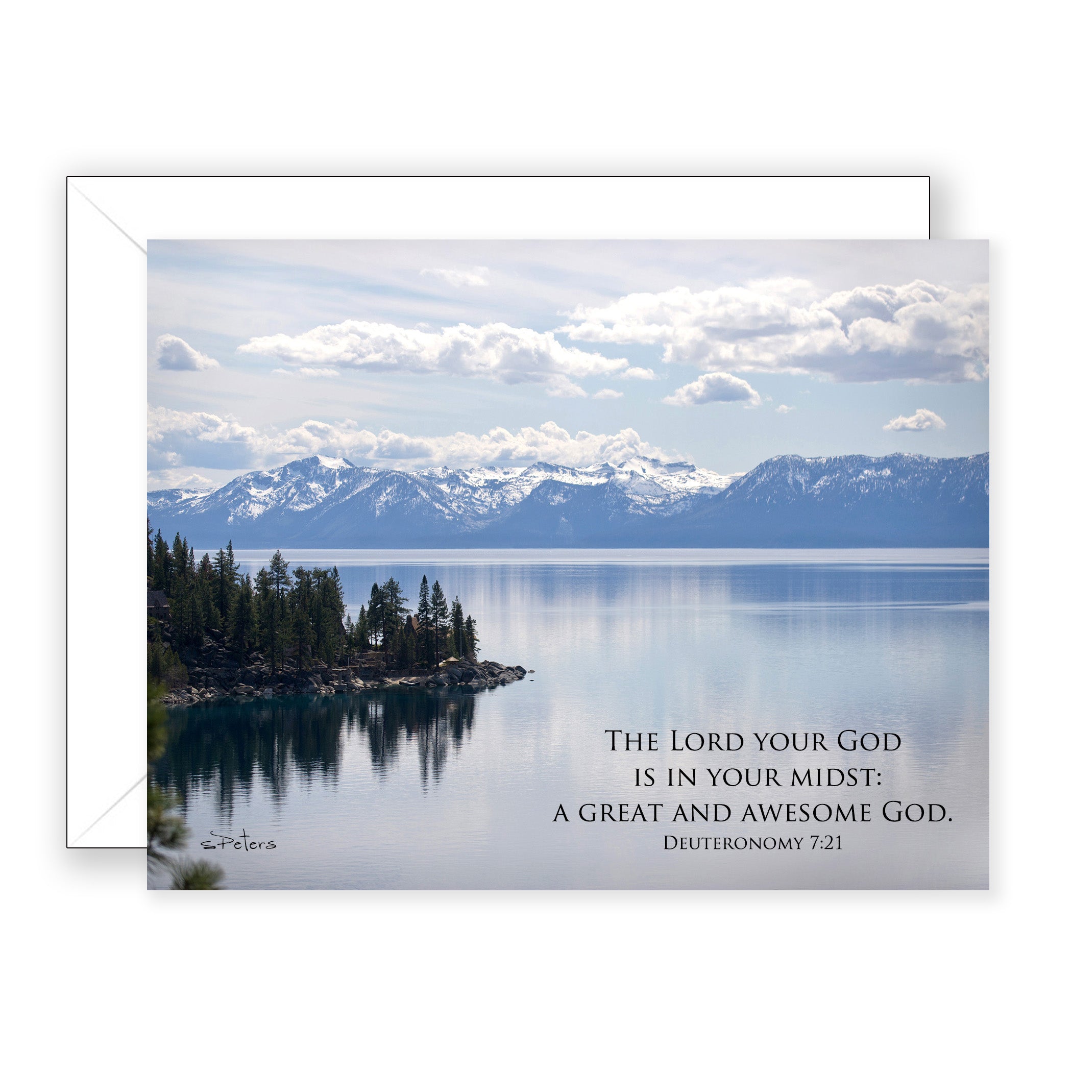 Tahoe Afternoon (Deuteronomy 7:21) - Encouragement Card (Blank)