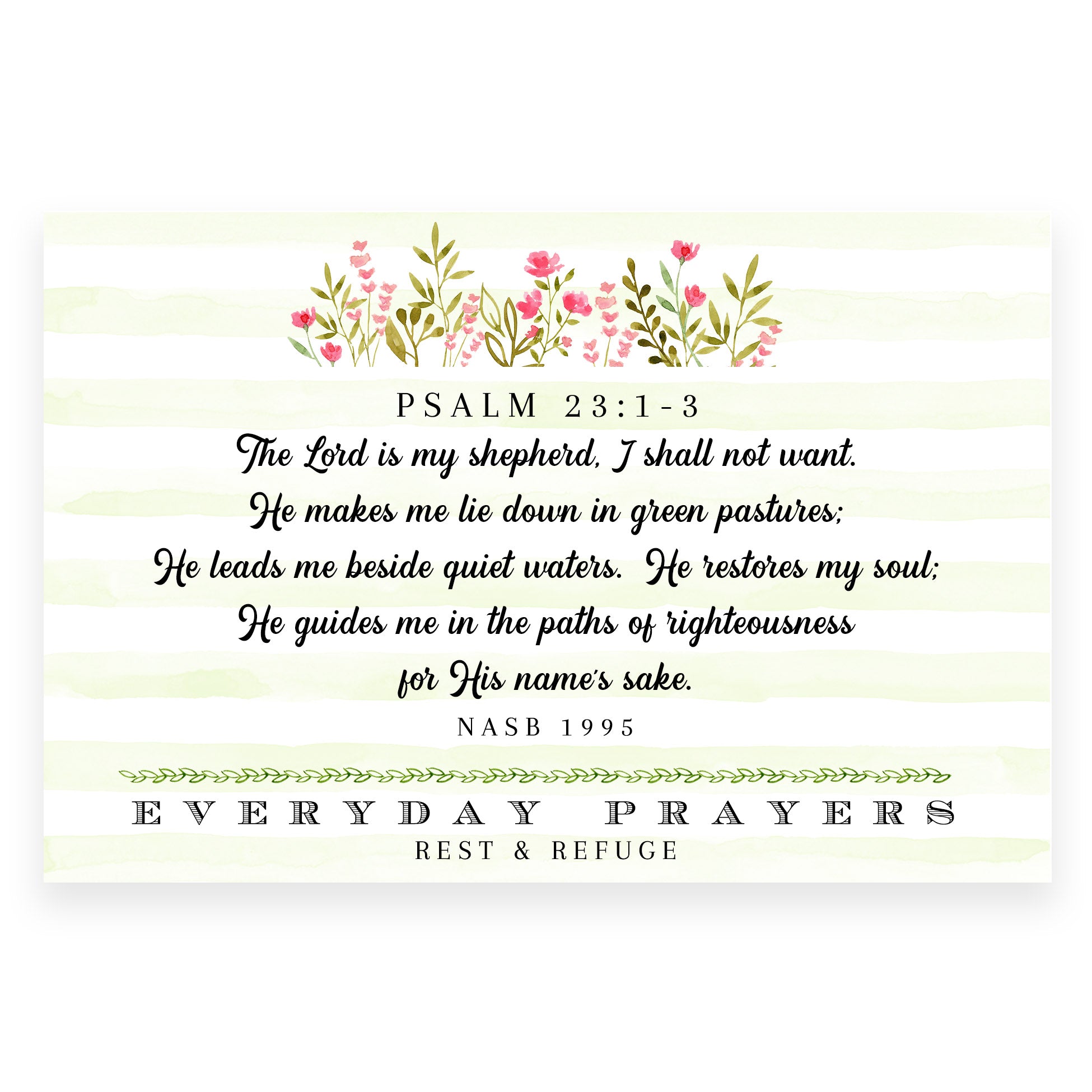 The Lord Is My Shepherd (Psalm 23:1-3) - Everyday Prayer Card – Bradbury Lane the-lord-is-my-shepherd-psalm-23-1-3-everyday-prayer-card-bradbury-lane
