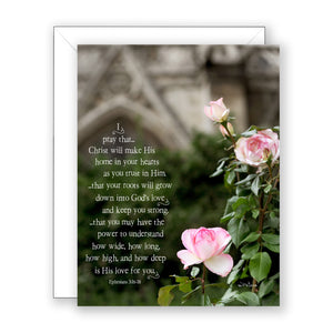The Roses of Notre Dame (Ephesians 3:16-18) - Encouragement Card (Blank)